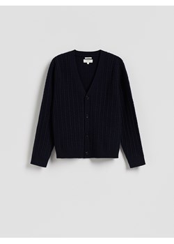 Reserved - Wełniany kardigan - granatowy ze sklepu Reserved w kategorii Swetry męskie - zdjęcie 187312325