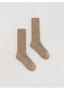 Reserved - Wełniane skarpetki z dodatkiem kaszmiru - beżowy - id: 651FA-08X - marki Reserved - 187312448 Reserved - Wełniane skarpetki z dodatkiem kaszmiru - beżowy ze sklepu Reserved w kategorii Skarpetki damskie - zdjęcie 187312448