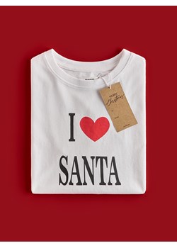 Reserved - T-shirt ze świątecznym motywem - biały ze sklepu Reserved w kategorii Bluzki damskie - zdjęcie 187312608