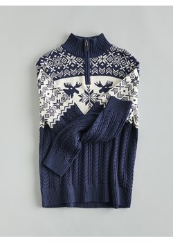 Reserved - Sweter z golfem - granatowy ze sklepu Reserved w kategorii Swetry męskie - zdjęcie 187312668