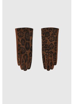 Rękawiczki w panterkę brązowe ze sklepu Moodo.pl w kategorii Rękawiczki damskie - zdjęcie 187312776