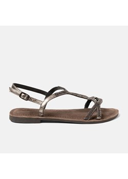Lazamani Skórzane sandały w kolorze antracytowym ze sklepu Limango Polska w kategorii Sandały damskie - zdjęcie 187312979