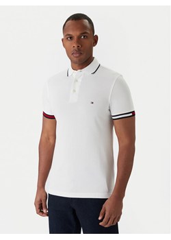 Tommy Hilfiger Polo Flag Cuff MW0MW38458 Biały Slim Fit - id: 0000304651069 - marki Tommy Hilfiger - 187314076 Tommy Hilfiger Polo Flag Cuff MW0MW38458 Biały Slim Fit ze sklepu MODIVO w kategorii T-shirty męskie - zdjęcie 187314076