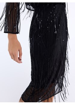 Mohito - Spódnica midi z frędzlami - czarny - id: 119HV-99X - marki Mohito - 187314485 Mohito - Spódnica midi z frędzlami - czarny ze sklepu Mohito w kategorii Spódnice - zdjęcie 187314485