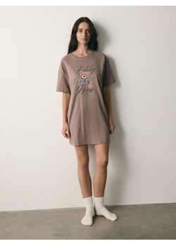 Reserved - Koszula nocna z nadrukiem - brązowy ze sklepu Reserved w kategorii Koszule nocne - zdjęcie 187315026