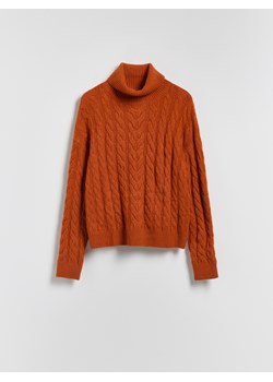 Reserved - Golf z ozdobnym splotem - miedziany - id: 486HH-28X - marki Reserved - 187315205 Reserved - Golf z ozdobnym splotem - miedziany ze sklepu Reserved w kategorii Swetry damskie - zdjęcie 187315205