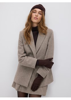 Reserved - Rękawiczki z wełną - ciemnobrązowy - id: 553FE-89X - marki Reserved - 187315246 Reserved - Rękawiczki z wełną - ciemnobrązowy ze sklepu Reserved w kategorii Rękawiczki damskie - zdjęcie 187315246