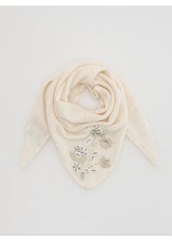 Reserved - Szal z wełną - złamana biel - id: 728FD-01X - marki Reserved - 187315339 Reserved - Szal z wełną - złamana biel ze sklepu Reserved w kategorii Szaliki i chusty damskie - zdjęcie 187315339