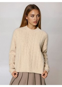 Sinsay - Strukturalny sweter - kremowy - id: 421FJ-02M - marki Sinsay - 187316029 Sinsay - Strukturalny sweter - kremowy ze sklepu Sinsay w kategorii Swetry damskie - zdjęcie 187316029