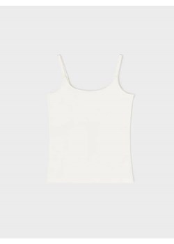 Sinsay - Bawełniana koszulka na ramiączkach - kremowy - id: 9670A-01X - marki Sinsay - 187316108 Sinsay - Bawełniana koszulka na ramiączkach - kremowy ze sklepu Sinsay w kategorii Bluzki ciążowe - zdjęcie 187316108