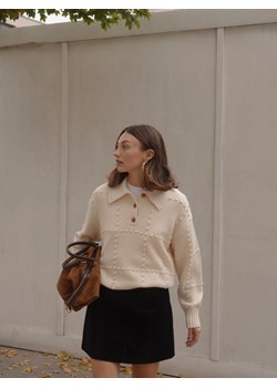 Reserved - Sweter z wełną - złamana biel - id: 184HW-01X - marki Reserved - 187316549 Reserved - Sweter z wełną - złamana biel ze sklepu Reserved w kategorii Swetry damskie - zdjęcie 187316549