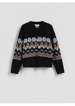 Reserved - Wzorzysty kardigan z wełną - wielobarwny - id: 195HW-MLC - marki Reserved - 187316555 Reserved - Wzorzysty kardigan z wełną - wielobarwny ze sklepu Reserved w kategorii Swetry damskie - zdjęcie 187316555