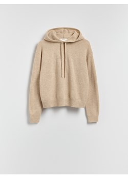 Reserved - Wełniany sweter z kapturem - beżowy - id: 312HF-08M - marki Reserved - 187316578 Reserved - Wełniany sweter z kapturem - beżowy ze sklepu Reserved w kategorii Swetry damskie - zdjęcie 187316578