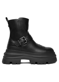 Botki Buffalo Dione Biker Boot Mid 1270127 Czarny ze sklepu eobuwie.pl w kategorii Botki - zdjęcie 187317356