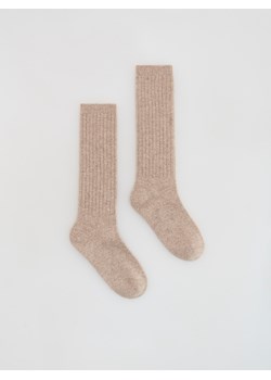 Reserved - Skarpetki z wełną i domieszką kaszmiru - beżowy ze sklepu Reserved w kategorii Skarpetki damskie - zdjęcie 187318255