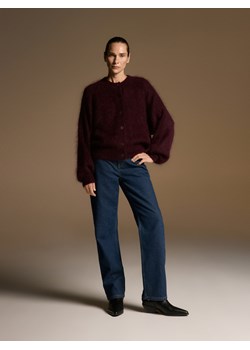 Reserved - Kardigan z moherem - mahoniowy - id: 360HK-93X - marki Reserved - 187318269 Reserved - Kardigan z moherem - mahoniowy ze sklepu Reserved w kategorii Swetry damskie - zdjęcie 187318269