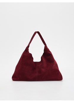 Reserved - Zamszowa torebka shopper z saszetką - bordowy - id: 399DV-83X - marki Reserved - 187318277 Reserved - Zamszowa torebka shopper z saszetką - bordowy ze sklepu Reserved w kategorii Torebki hobo - zdjęcie 187318277