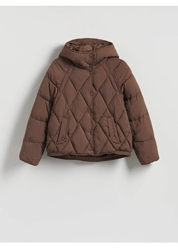 Reserved - Pikowana kurtka z kapturem - ciemnobrązowy - id: WM901-89X - marki Reserved - 187318408 Reserved - Pikowana kurtka z kapturem - ciemnobrązowy ze sklepu Reserved w kategorii Kurtki damskie - zdjęcie 187318408
