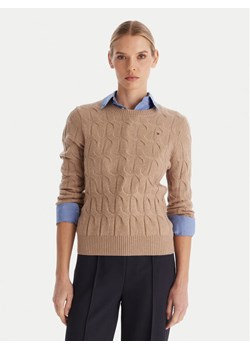 Tommy Hilfiger Sweter WW0WW43586 Beżowy Regular Fit - id: 0000305376558 - marki Tommy Hilfiger - 187319875 Tommy Hilfiger Sweter WW0WW43586 Beżowy Regular Fit ze sklepu MODIVO w kategorii Swetry damskie - zdjęcie 187319875