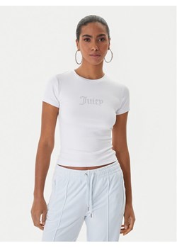 Juicy Couture T-Shirt Esme JCWCT225323 Biały Slim Fit - id: 0000305589101 - marki Juicy Couture - 187319896 Juicy Couture T-Shirt Esme JCWCT225323 Biały Slim Fit ze sklepu MODIVO w kategorii Bluzki damskie - zdjęcie 187319896