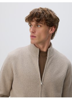 Reserved - Rozpinany sweter ze stójką - beżowy - id: 226FT-80M - marki Reserved - 187322227 Reserved - Rozpinany sweter ze stójką - beżowy ze sklepu Reserved w kategorii Swetry męskie - zdjęcie 187322227