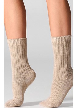Skarpetki damskie z wełną merynosów i kaszmirem beżowe SCM26, Kolor beżowy, Rozmiar 36-40, LEGS ze sklepu Primodo w kategorii Skarpetki damskie - zdjęcie 187322849