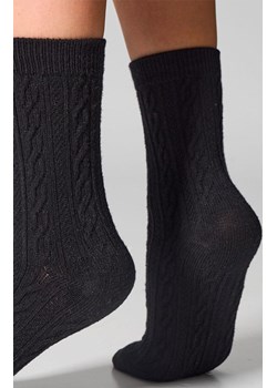 2-pack czarne skarpetki damskie z fakturą warkocza WC28 Velvet, Kolor czarny, Rozmiar 36-40, LEGS ze sklepu Primodo w kategorii Skarpetki damskie - zdjęcie 187322876