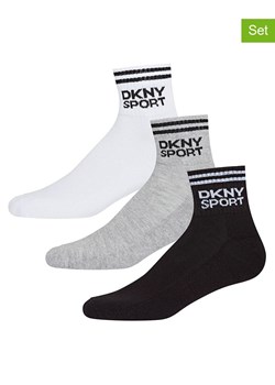 DKNY Skarpety (3 pary) w kolorze biało-czarno-szarym ze sklepu Limango Polska w kategorii Skarpetki męskie - zdjęcie 187323207