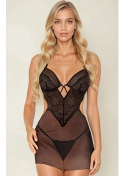 Czarna koszulka babydoll i stringi Adela, Kolor czarny, Rozmiar S/M, SoftLine Collection ze sklepu Intymna w kategorii Koszule nocne - zdjęcie 187323785