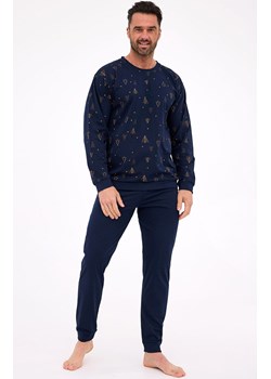 Długa piżama męska w choinki Night 3 457/299, Kolor granatowy, Rozmiar L, Cornette ze sklepu Intymna w kategorii Piżamy męskie - zdjęcie 187323917