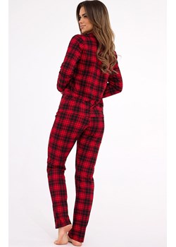 Długa piżama damska w kratę Tracy 482, Kolor czerwony-kratka, Rozmiar L, Cornette ze sklepu Intymna w kategorii Piżamy damskie - zdjęcie 187323927