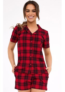 Rozpinana piżama damska w kratę Tracy 2 346/424, Kolor czerwony-kratka, Rozmiar 2XL, Cornette ze sklepu Intymna w kategorii Piżamy damskie - zdjęcie 187323928