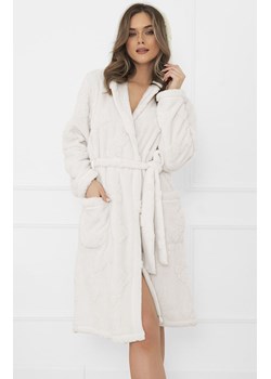 Szlafrok damski z długim rękawem ecru Miśka, Kolor ecru, Rozmiar S, Italian Fashion ze sklepu Intymna w kategorii Szlafroki damskie - zdjęcie 187324257