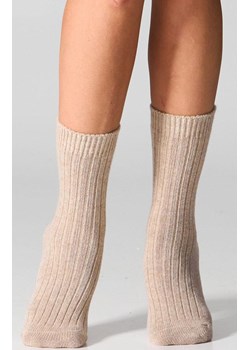 Skarpetki damskie z wełną merynosów i kaszmirem beżowe SCM26, Kolor beżowy, Rozmiar 36-40, LEGS ze sklepu Intymna w kategorii Skarpetki damskie - zdjęcie 187324366