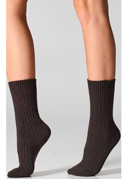 Skarpetki damskie z wełną merynosów i kaszmirem brązowe SCM26, Kolor brązowy, Rozmiar 36-40, LEGS ze sklepu Intymna w kategorii Skarpetki damskie - zdjęcie 187324369
