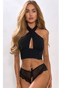 Majtki damskie otwarte czarne LOVE ME, Kolor czarny, Rozmiar uniwersalny, PURE SIN ze sklepu Intymna w kategorii Majtki damskie - zdjęcie 187324469