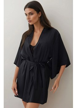 Komplet czarne otwarte body i satynowy szlafrok MIDNIGHT SIN, Kolor czarny, Rozmiar S/M/L, PURE SIN ze sklepu Intymna w kategorii Body damskie - zdjęcie 187324475