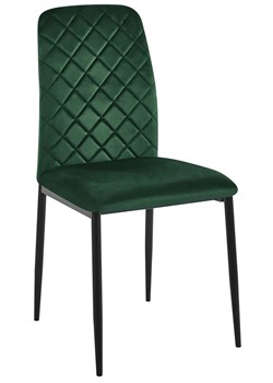 Welurowe ciemnozielone krzesło  P1-G56 - id: 53696 - marki Elior - 187324738 Welurowe ciemnozielone krzesło  P1-G56 ze sklepu Edinos.pl w kategorii Krzesła - zdjęcie 187324738