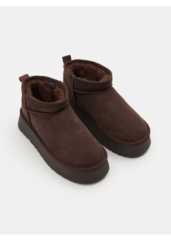 Sinsay - Śniegowce ze skóry naturalnej z ociepleniem z wełną - brązowy - id: 034GP-89X - marki Sinsay - 187327638 Sinsay - Śniegowce ze skóry naturalnej z ociepleniem z wełną - brązowy ze sklepu Sinsay w kategorii Śniegowce damskie - zdjęcie 187327638