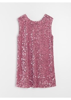 Sinsay - Sukienka mini z ozdobnymi cekinami - różowy ze sklepu Sinsay w kategorii Sukienki - zdjęcie 187327688