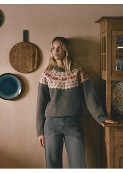 Reserved - Wełniany sweter - szary - id: 829HD-85X - marki Reserved - 187327936 Reserved - Wełniany sweter - szary ze sklepu Reserved w kategorii Swetry damskie - zdjęcie 187327936