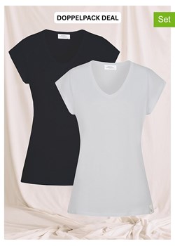 Cotton Candy Koszulki (2 szt.) &quot;Deniz V&quot; w kolorze jasnoszaro-czarnym ze sklepu Limango Polska w kategorii Bluzki damskie - zdjęcie 187328385