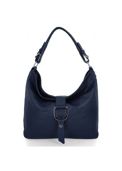 Klasyczna Torebka Damska Na Ramię firmy Herisson 16B376 Granatowa ze sklepu PaniTorbalska w kategorii Torebki hobo - zdjęcie 187328679