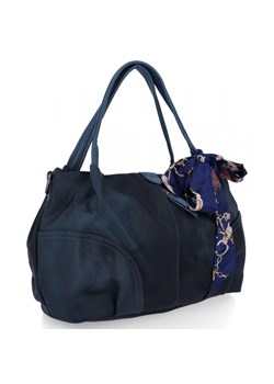 Uniwersalna Torebka Damska Shopper Bag firmy Herisson 15B6038 Granatowa/Jasno Niebieska ze sklepu PaniTorbalska w kategorii Torby Shopper bag - zdjęcie 187328826