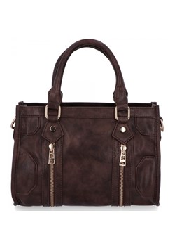 Torebka Damska w Stylu Vintage firmy Herisson 16B6047 Czekoladowa ze sklepu PaniTorbalska w kategorii Kuferki - zdjęcie 187328898
