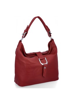 Klasyczna Torebka Damska Na Ramię firmy Herisson 16B376 Czerwona ze sklepu PaniTorbalska w kategorii Torebki hobo - zdjęcie 187328925