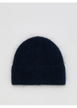 Reserved - Czapka z wełną i moherem - granatowy ze sklepu Reserved w kategorii Czapki zimowe damskie - zdjęcie 187328987