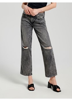 Sinsay - Jeansy straight low waist - szary ze sklepu Sinsay w kategorii Jeansy damskie - zdjęcie 187329195