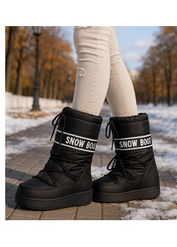 Czarne wysokie kozaki śniegowce damskie /A9-1 18462 T235/ ze sklepu Pantofelek24.pl w kategorii Śniegowce damskie - zdjęcie 187329317