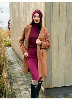 Bordowa Prosta Spódnica z Gumką w Pasie ze sklepu ModnaKiecka.pl w kategorii Spódnice - zdjęcie 187329778